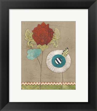 Framed Petal Patterns V Print