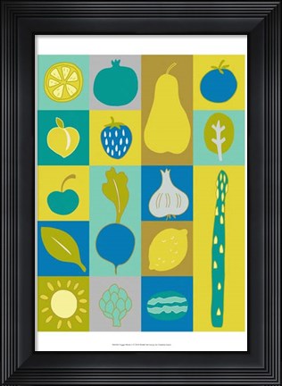 Framed Veggie Blocks I Print