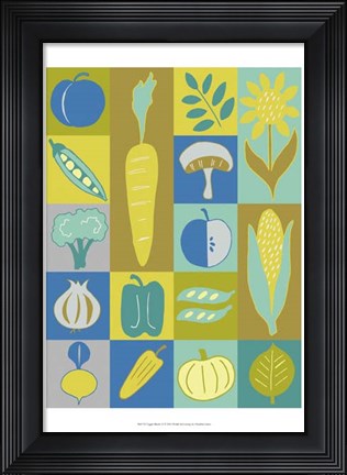 Framed Veggie Blocks II Print
