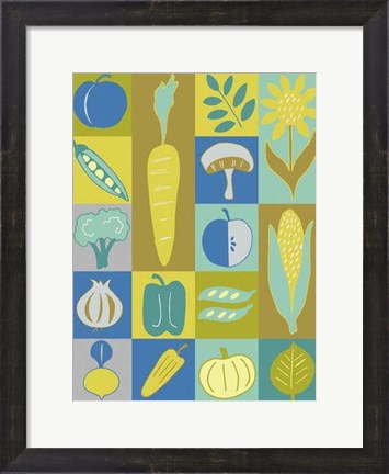 Framed Veggie Blocks II Print