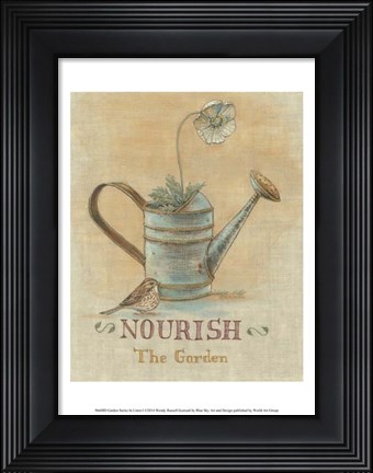 Framed Garden Series in Linen I Print