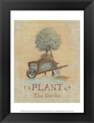 Framed Garden Series in Linen III Print