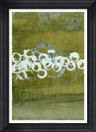 Framed Green Orbs I Print