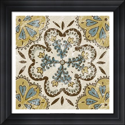Framed Non-Embellished Batik Square II Print