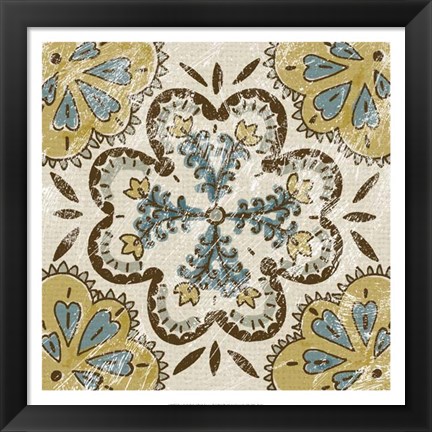 Framed Non-Embellished Batik Square II Print