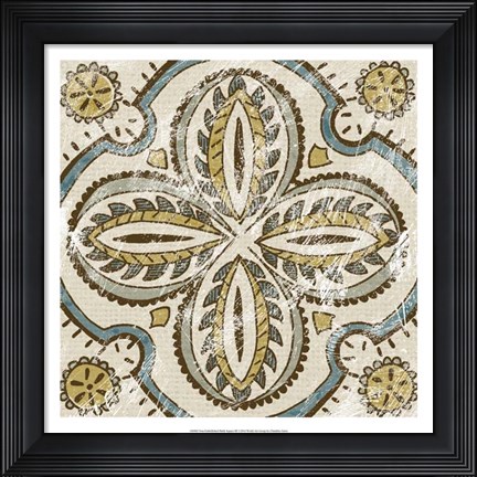 Framed Non-Embellished Batik Square III Print