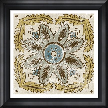 Framed Non-Embellished Batik Square IV Print