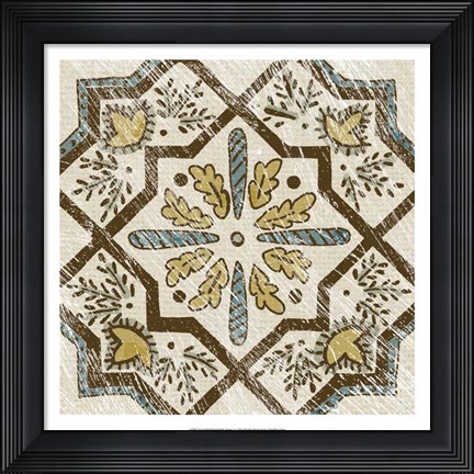 Framed Non-Embellished Batik Square V Print