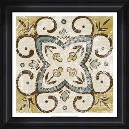 Framed Non-Embellished Batik Square VI Print