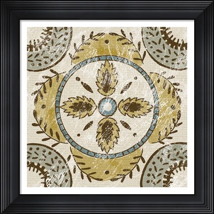 Framed Non-Embellished Batik Square VII Print