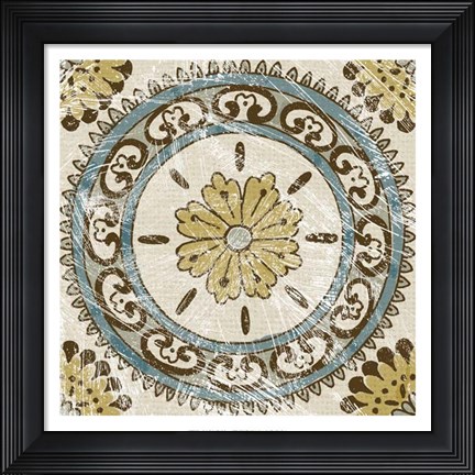 Framed Non-Embellished Batik Square VIII Print