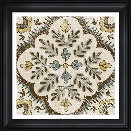 Framed Non-Embellished Batik Square IX Print