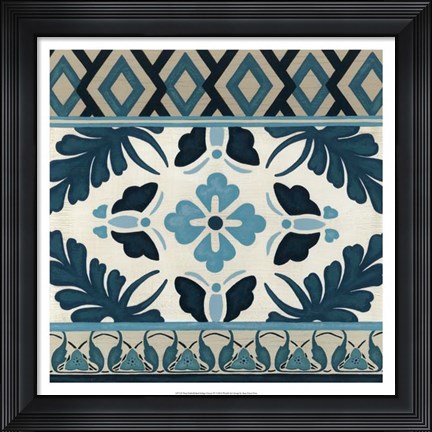 Framed Non-Embellished Indigo Frieze IV Print