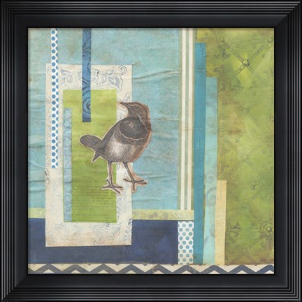 Framed Avian Scrapbook I Print