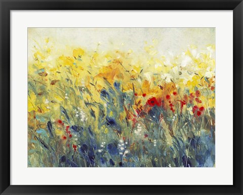 Framed Flowers Sway I Print