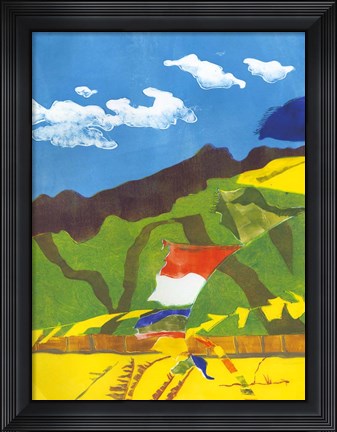 Framed Prayer Flags II Print