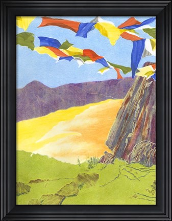 Framed Prayer Flags III Print