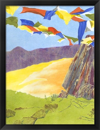 Framed Prayer Flags III Print