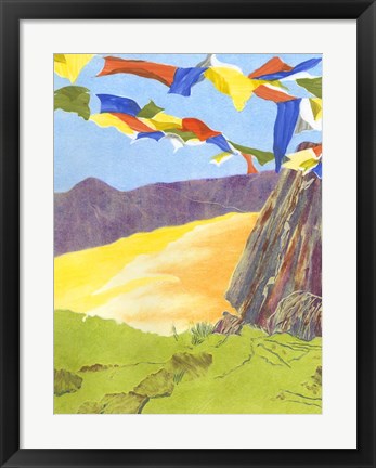 Framed Prayer Flags III Print