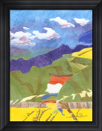 Framed Prayer Flags VI Print