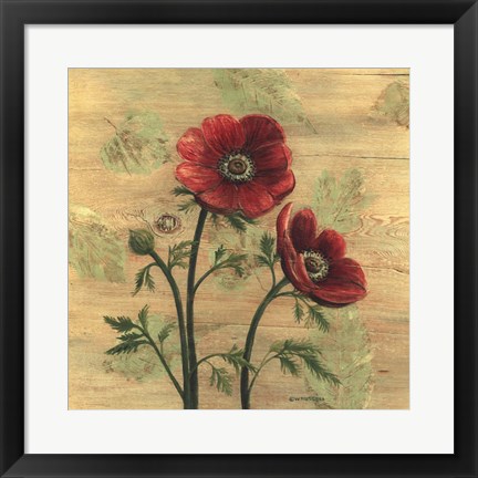 Framed Anemone on Wood Print