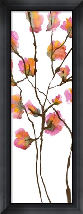 Framed Inky Blossoms I Print