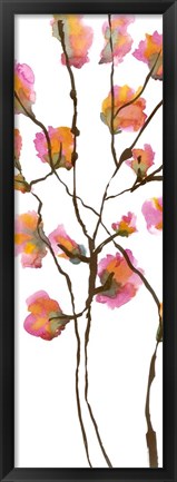 Framed Inky Blossoms I Print