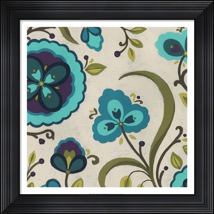 Framed Peacock Garden II Print