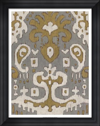 Framed Ochre Ikat I Print