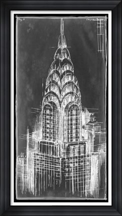Framed Chrysler Blueprint Print