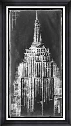 Framed Empire State Blueprint Print