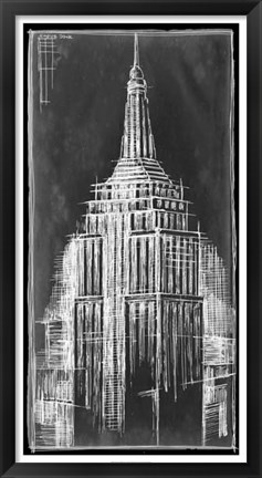 Framed Empire State Blueprint Print