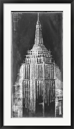 Framed Empire State Blueprint Print