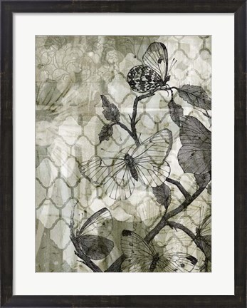 Framed Arabesque Butterflies II Print