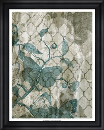 Framed Arabesque Butterflies V Print