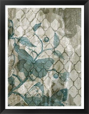 Framed Arabesque Butterflies V Print