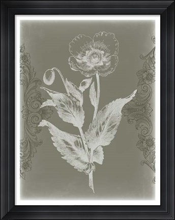 Framed Floral Relief II Print