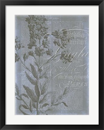 Framed Fleur de Bleu II Print