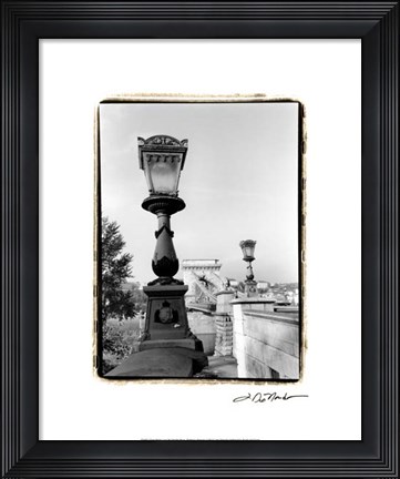 Framed Chain Bridge over the Danube River Print