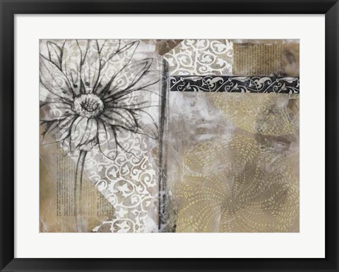 Framed Collage Fleur I Print