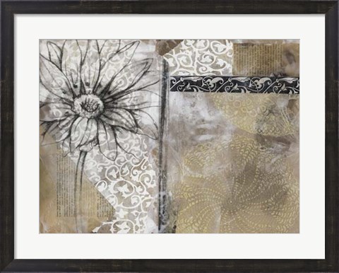 Framed Collage Fleur I Print