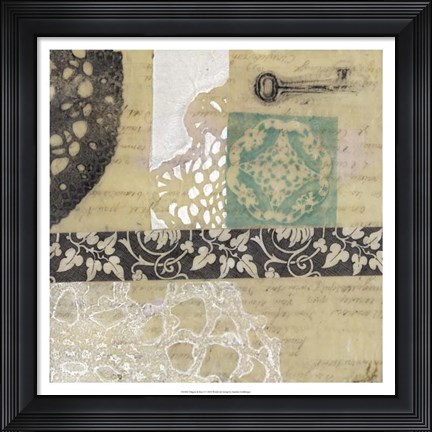 Framed Filigree &amp; Key I Print