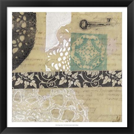 Framed Filigree &amp; Key I Print