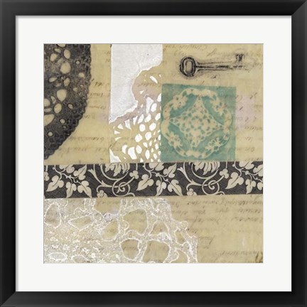 Framed Filigree &amp; Key I Print