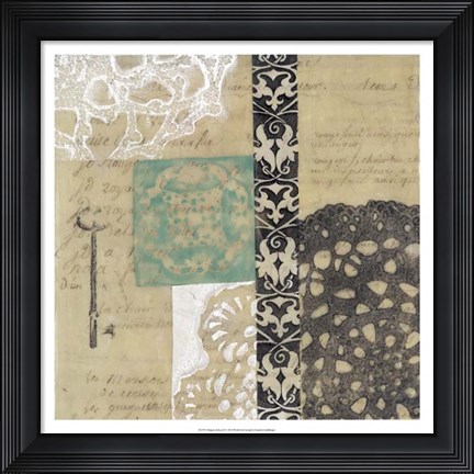 Framed Filigree &amp; Key II Print