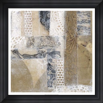 Framed Lace Collage I Print