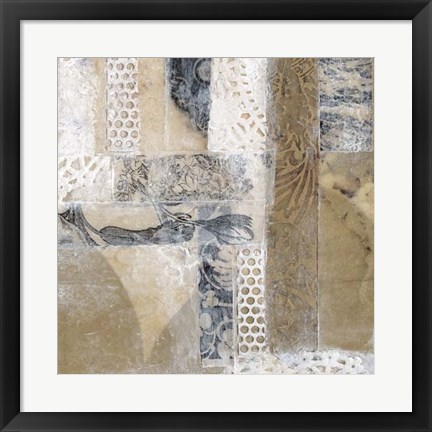 Framed Lace Collage I Print