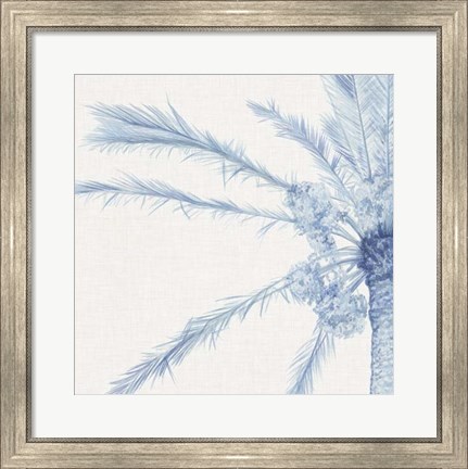 Framed Chambray Palms I Print