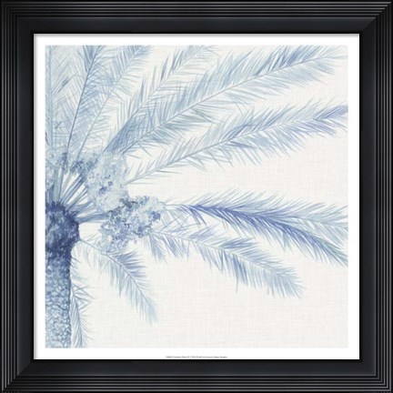 Framed Chambray Palms II Print