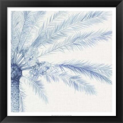 Framed Chambray Palms II Print